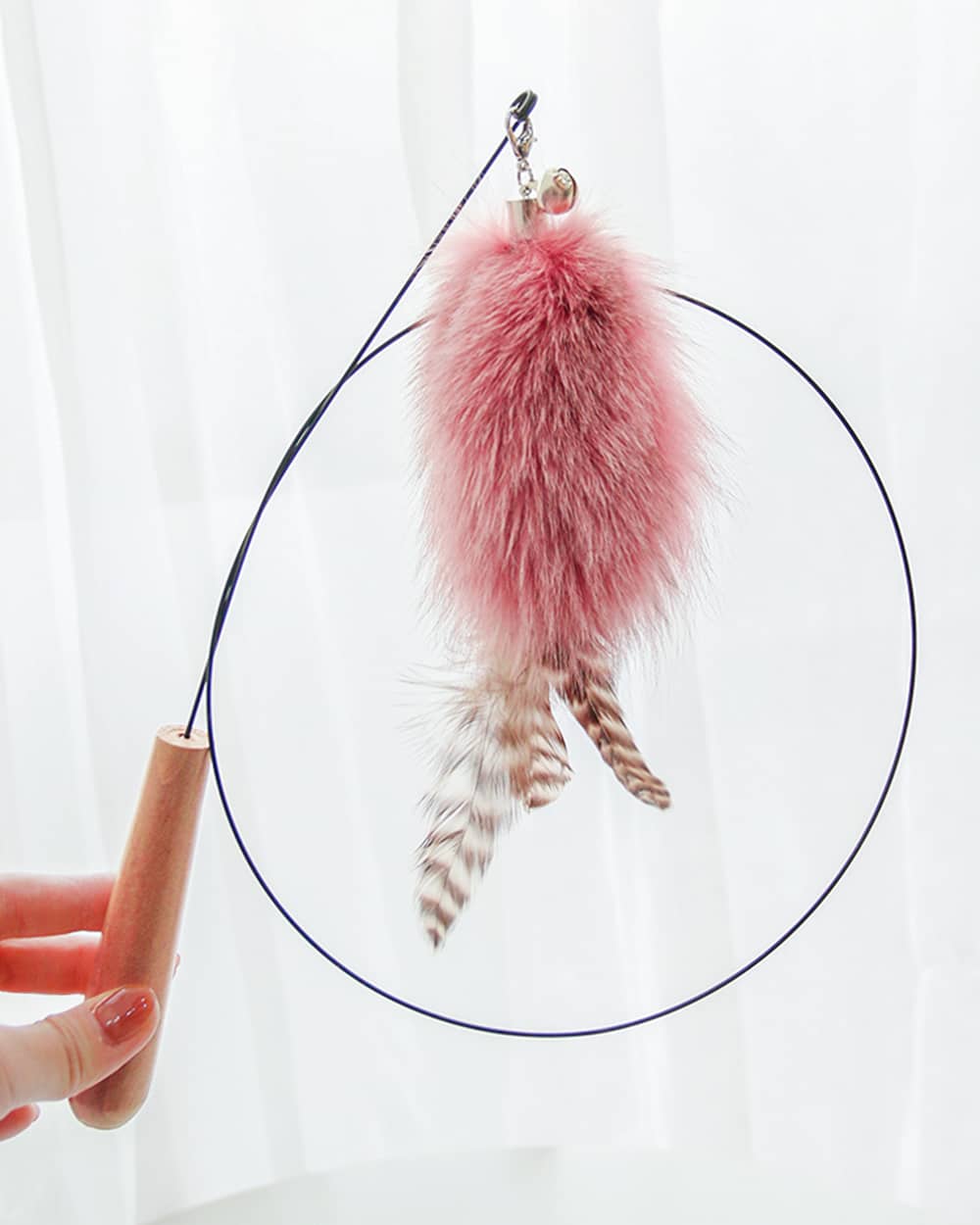 Feather Cat Teaser Wand with Bell