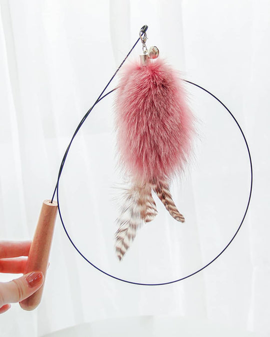 Feather Cat Teaser Wand with Bell